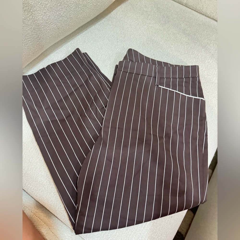 BERNARD ZINS Brown Striped Pants